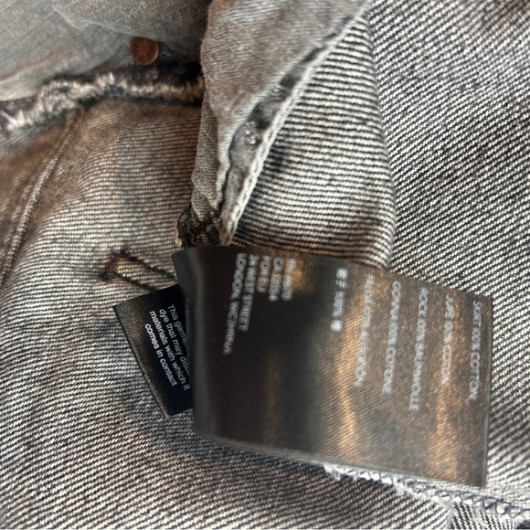We The Free Women's Black Cotton Denim Raw Hem Fringe Maverick Size 28 Skirt - Picture 8 of 11